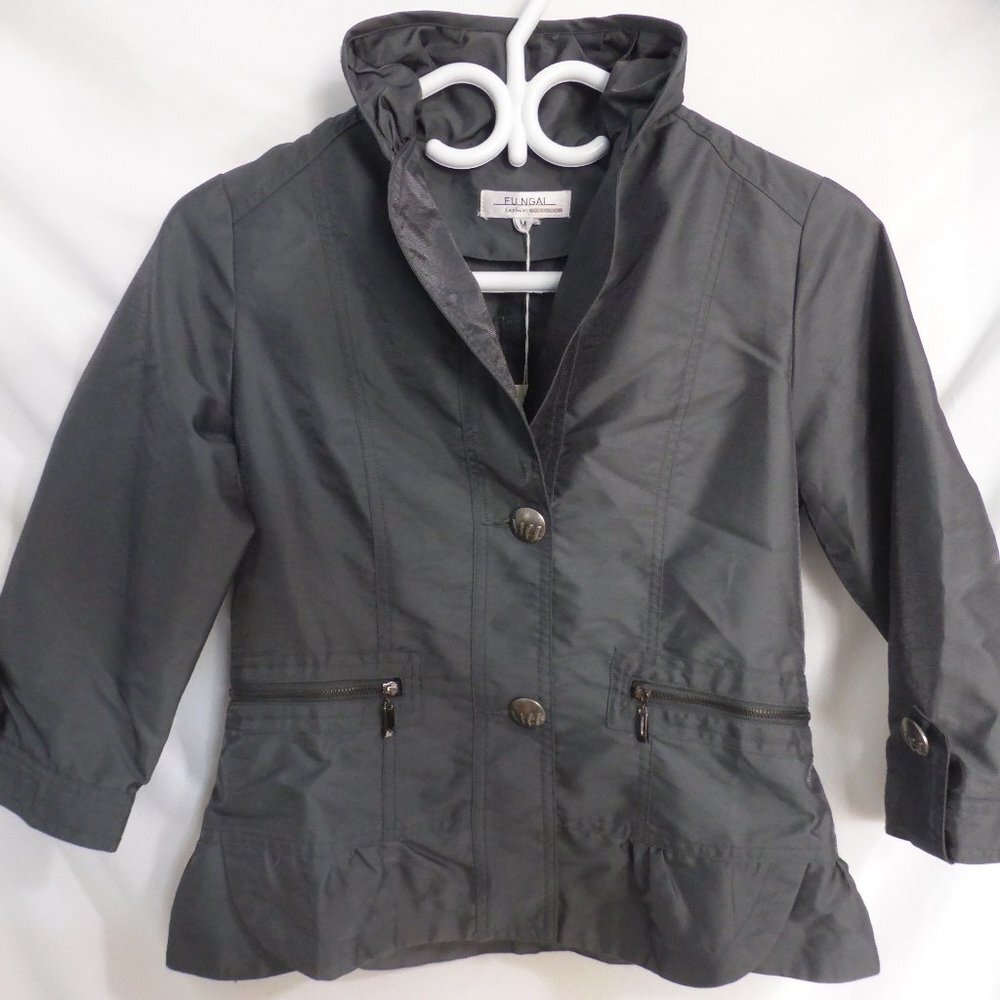 FU NGAI FASHION, medium, button up jacket, faux zip front pockets, BNWT